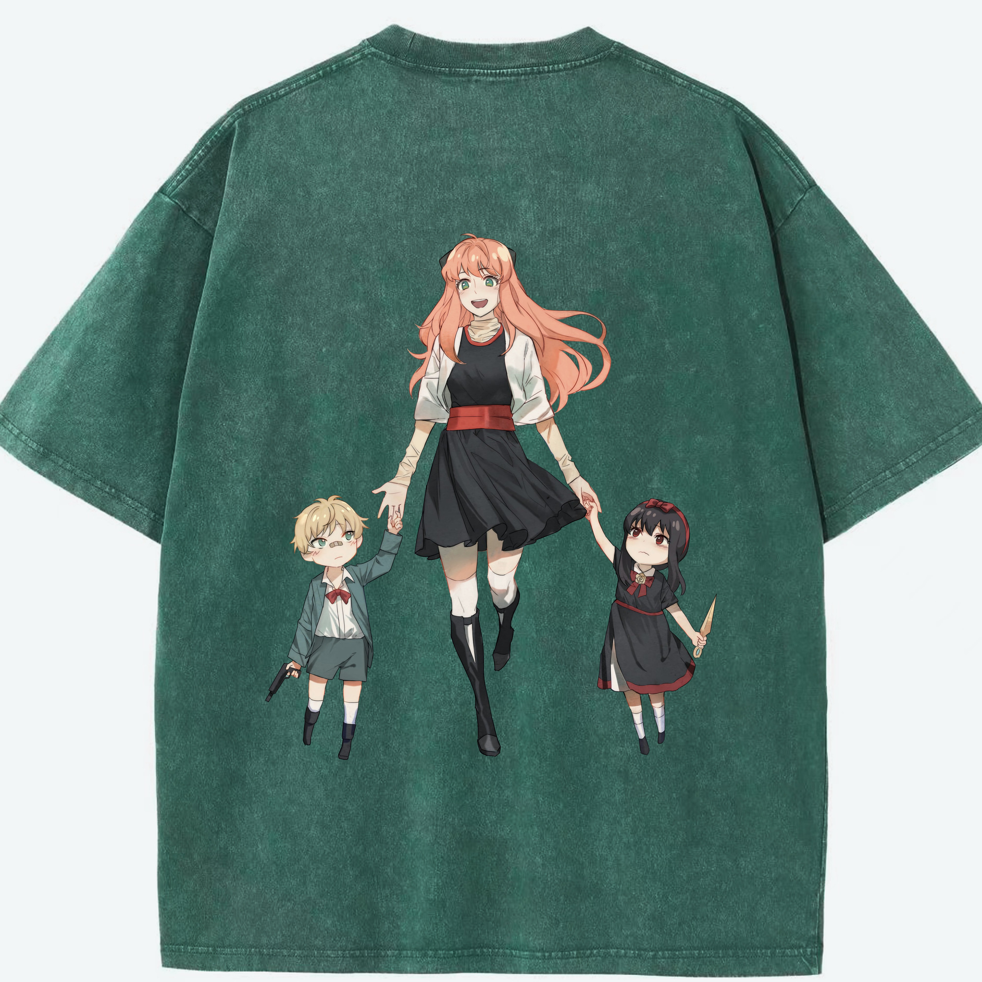 （画像用） SPY×FAMILY间谍家家酒 綿100% ヴィンテージ風 半袖Tシャツ（背面プリント）